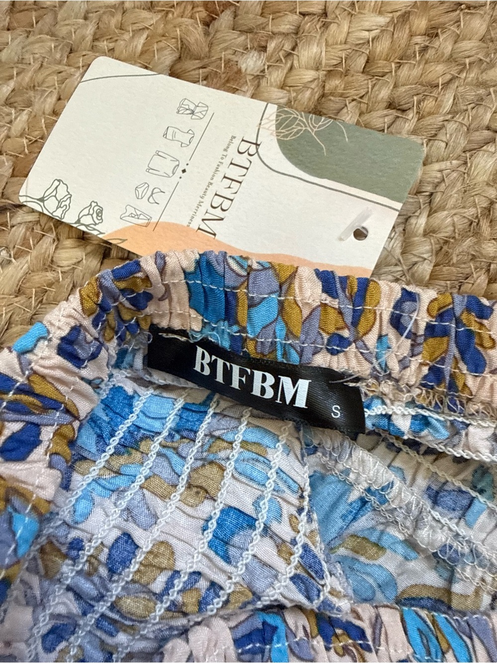 BTFBM Floral Blue Maxi Skirt with Border Trim - Women - Picture 4 of 7